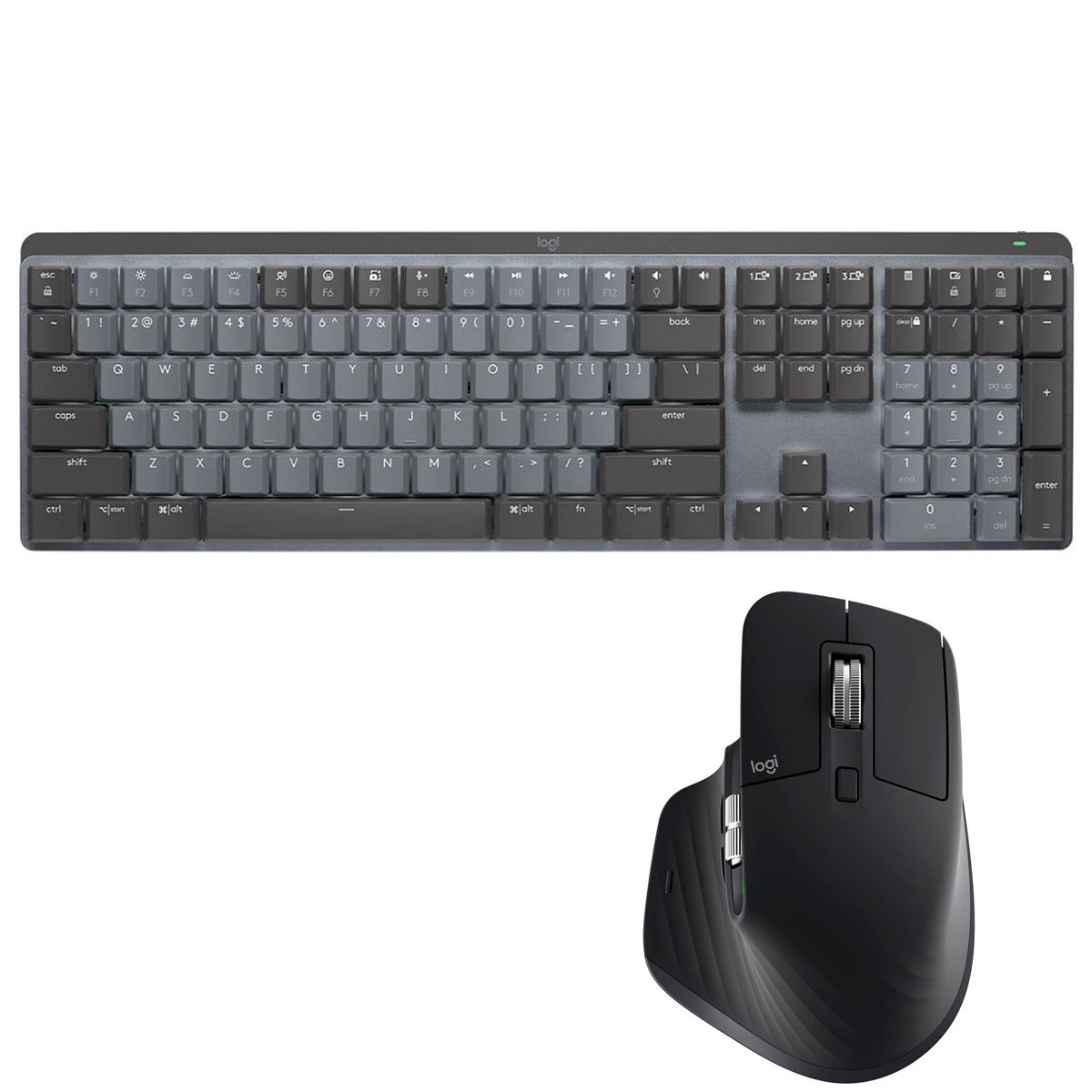 

Logitech MX Mechanical Wireless Keyboard,Linear,Graphite w/Master 3S Black Mouse