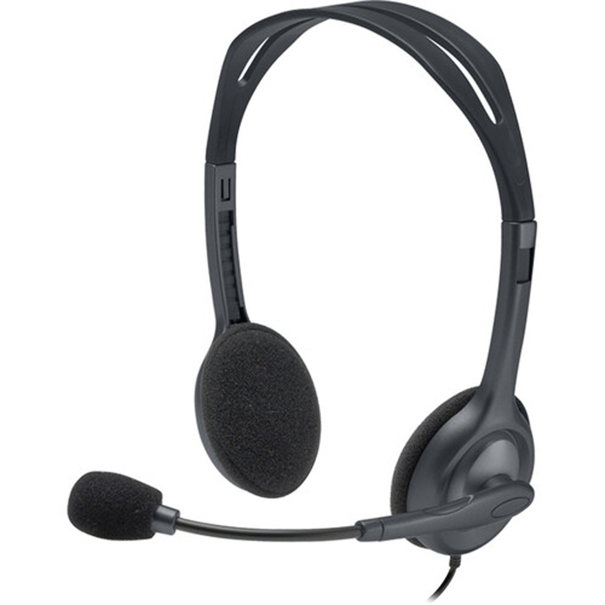 

Logitech H111 Stereo Headset with Mic and Adjustable Headband, Noise-Canceling