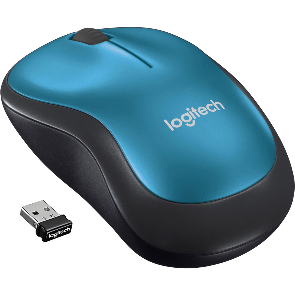 

Logitech M185 Wireless Mouse, Blue/Black