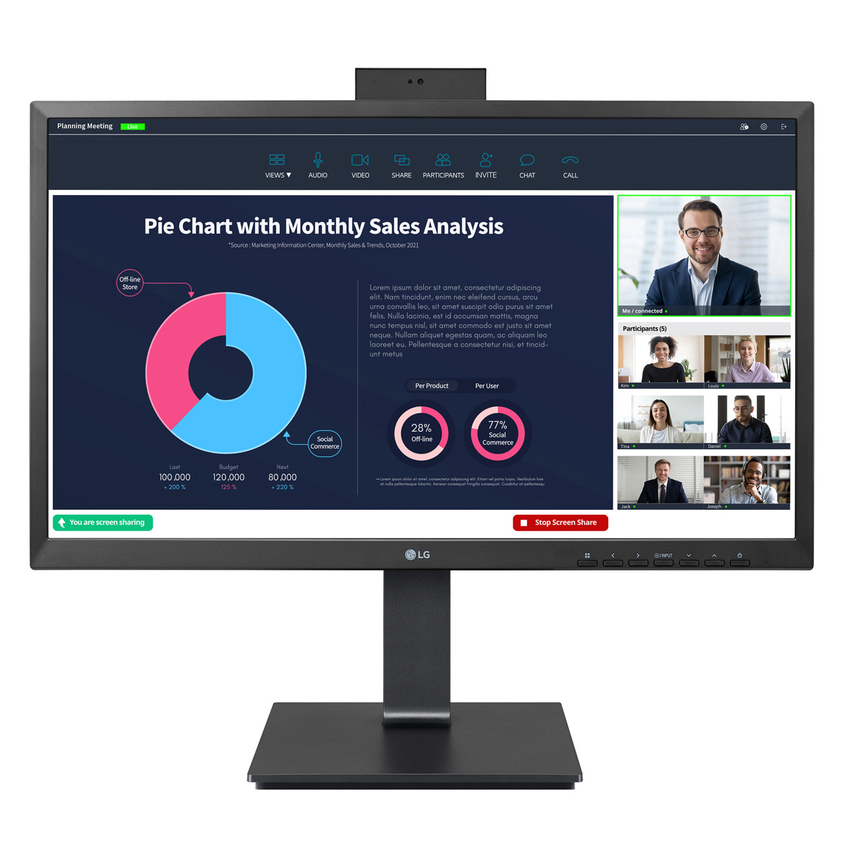 

LG 24MP750C-B 24" 16:9 Full HD IPS LCD Monitor, Built-In Speakers