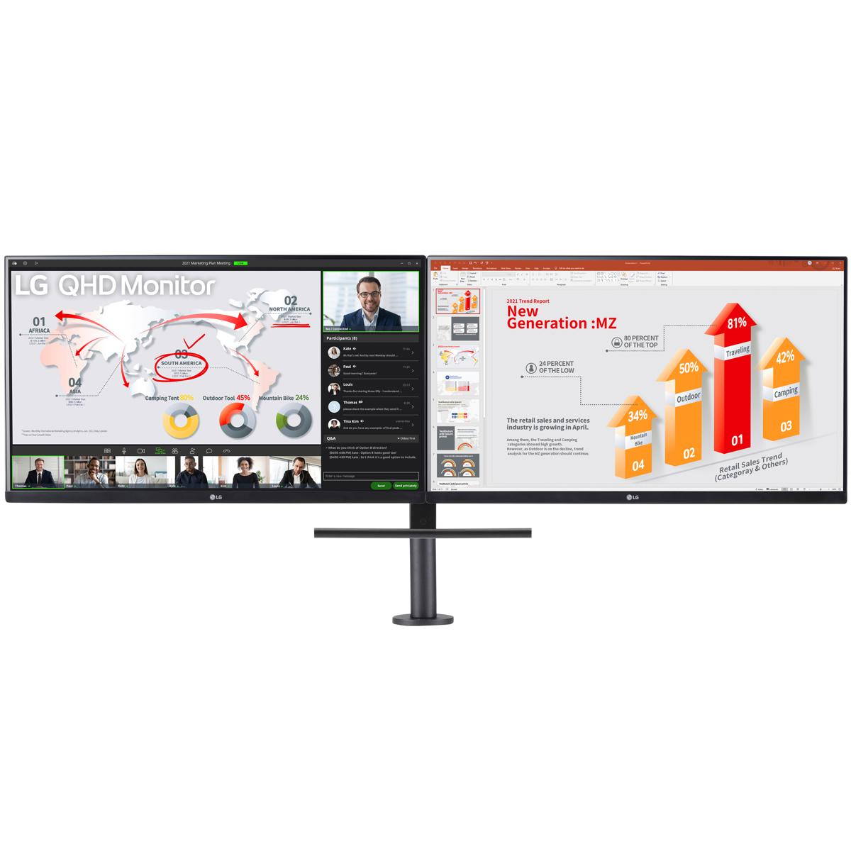 

LG 27QP88D-B2 27" 16:9 QHD USB-C IPS HDR Ergo Dual Monitor