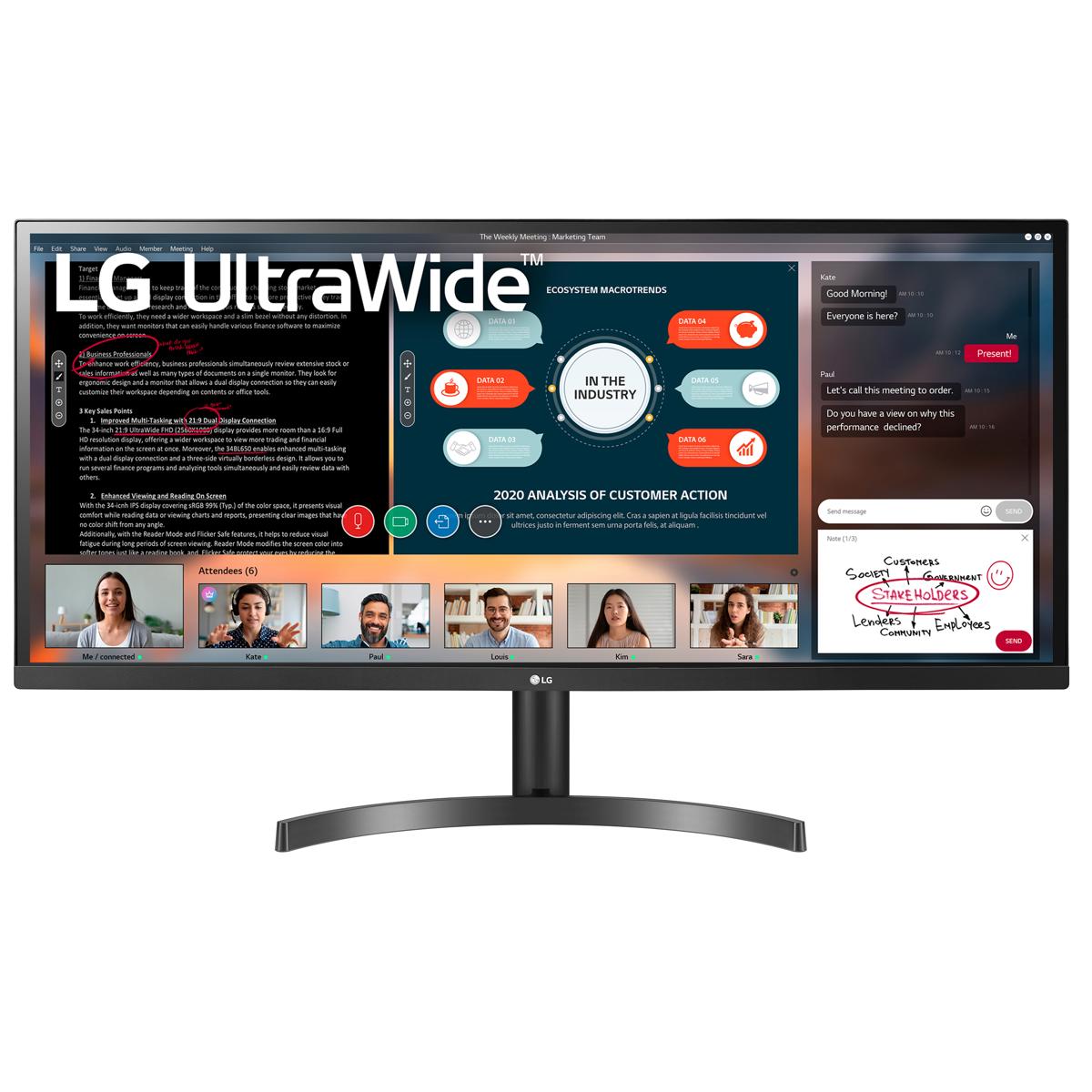 

LG 34WL550-B 34" 21:9 Full HD UltraWide FreeSync HDR10 IPS Monitor