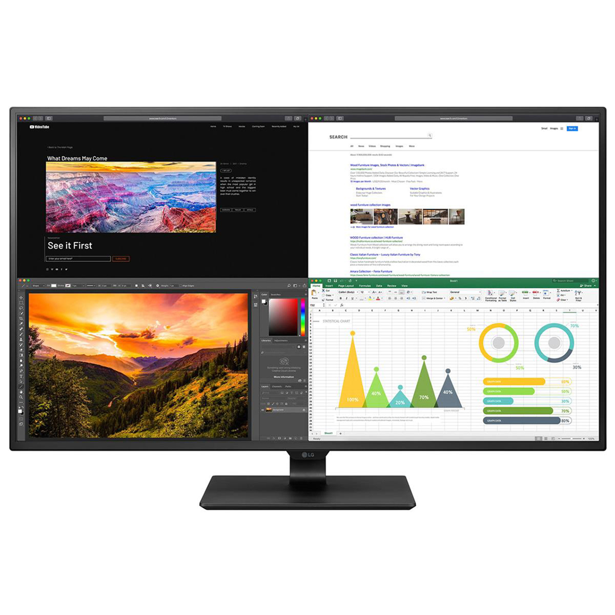 

LG 43UN700-B 43" 4K UHD IPS USB-C HDR 10 Monitor, Built-in Speakers