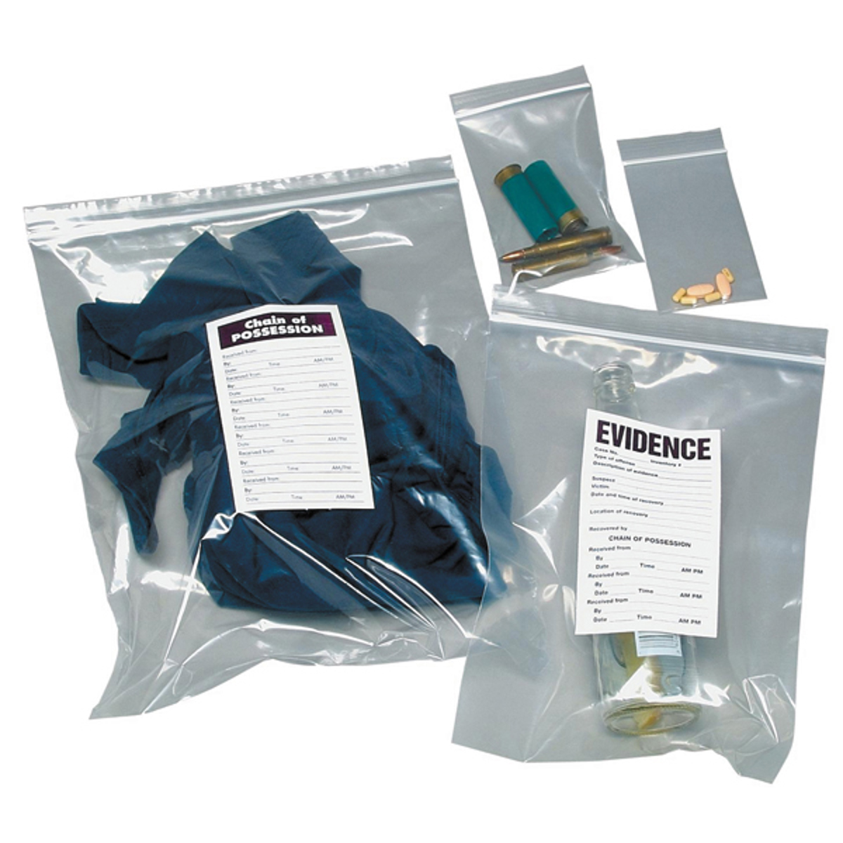 

Lynn Peavey 2.5x3" Zipr-Top Evidence Bags, 4 Mil, 100 Pack