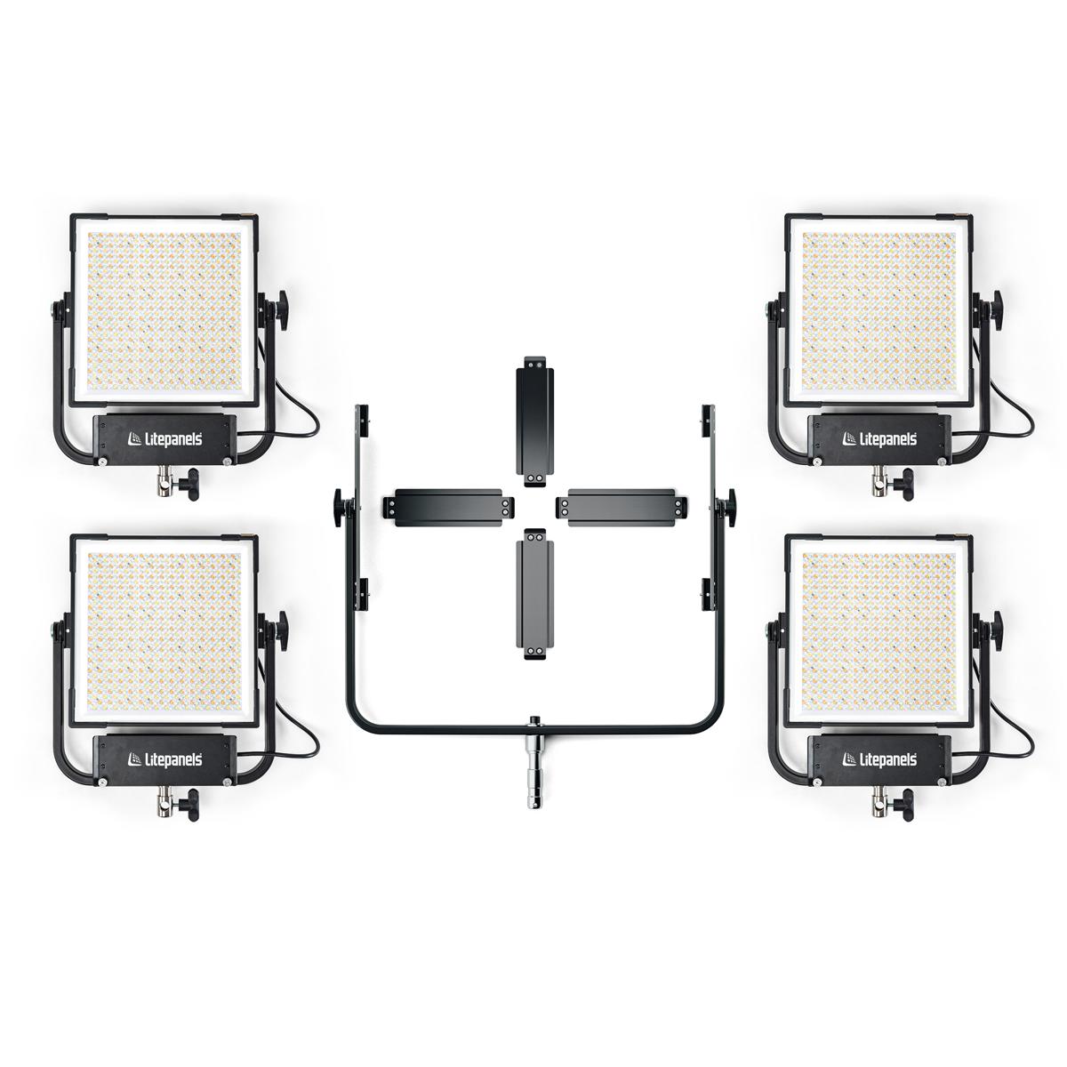 Photos - Studio Lighting Litepanels Gemini 1x1 Hard Quad Array Light Kit w/4x 200W RGBWW LED Panel & Yoke 900-3731 
