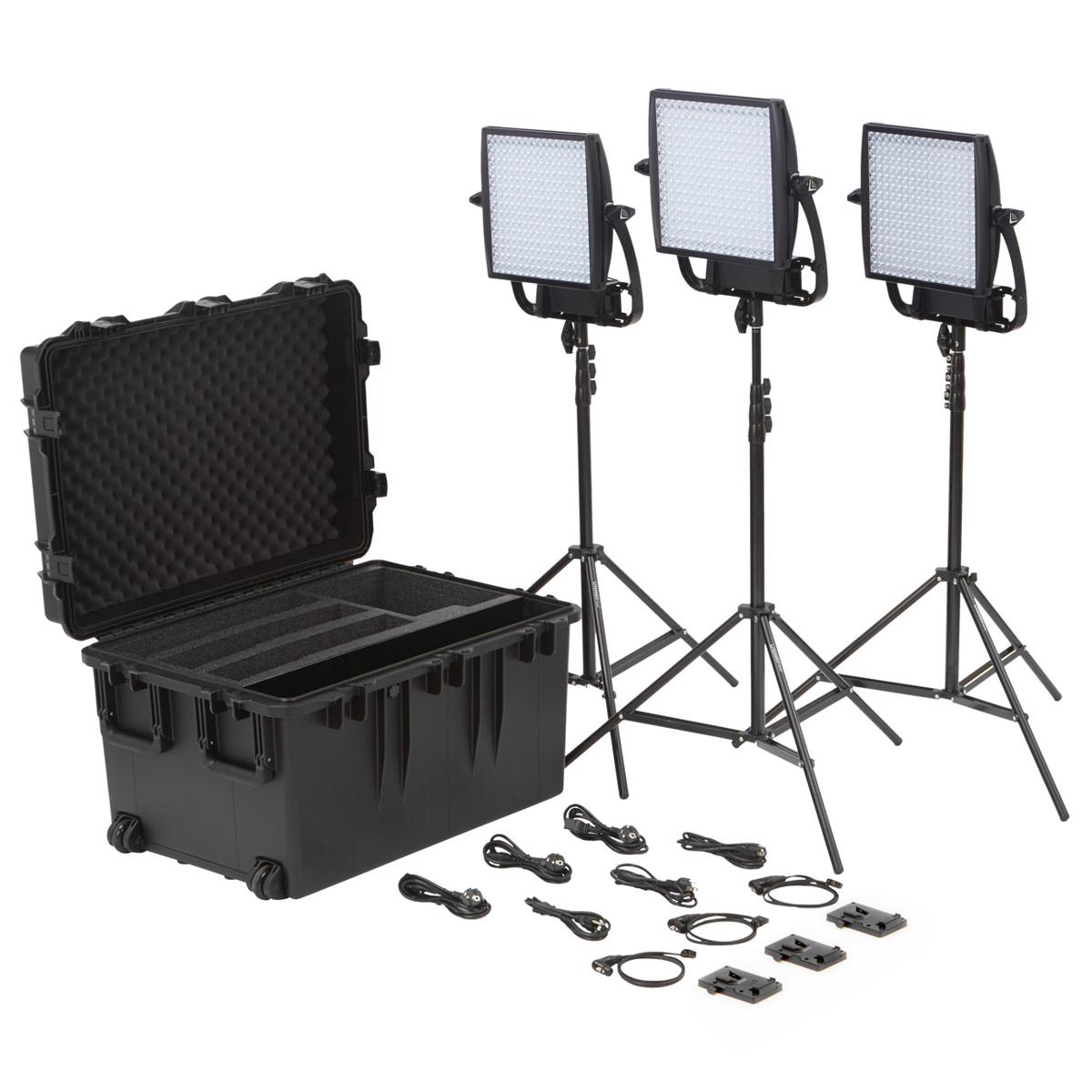 Litepanels Astra 6X 105 Вт двухцветный светодиодный комплект для путешественников с 3 лампами, 3 пластины с V-образным креплением