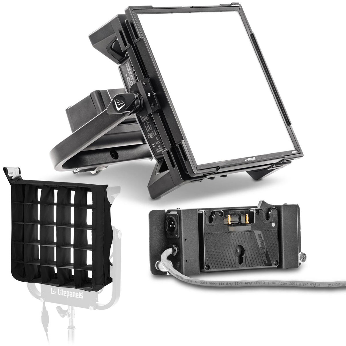 

Litepanels Gemini 1x1 RGBWW LED Soft Panel W/Gold Mount Battery Plate/Snapgrid
