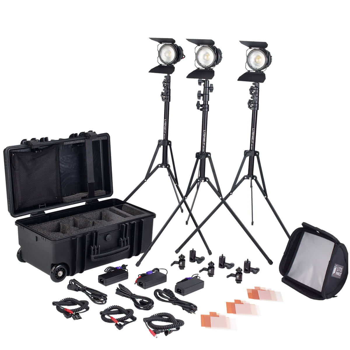

Litepanels Sola ENG Flight Kit, 3x Sola ENG Fixtures & 3x 3-Piece Gel Filter Set