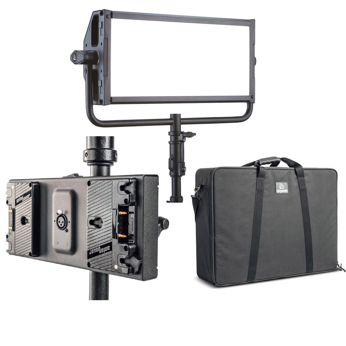 

Litepanels Gemini 2x1 Soft RGBWW LED Panel W/Gold-Mount Batt Bracket/Case