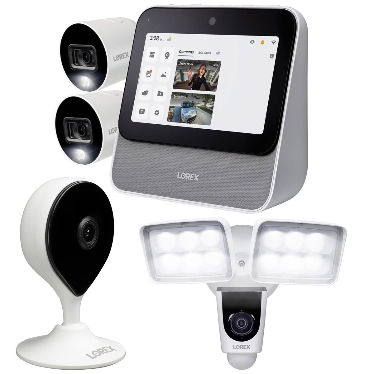 

Lorex Smart Home Security Center, w/Floodlight Camera and Smart Indoor Camera