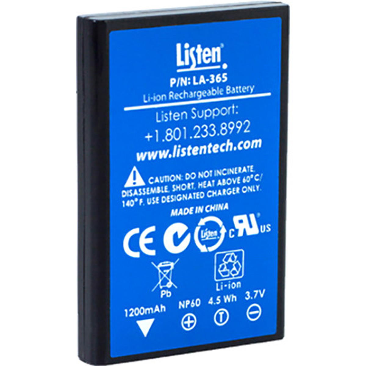 

Listen Technologies LA-365 Replacement Rechargeable Li-ion Battery
