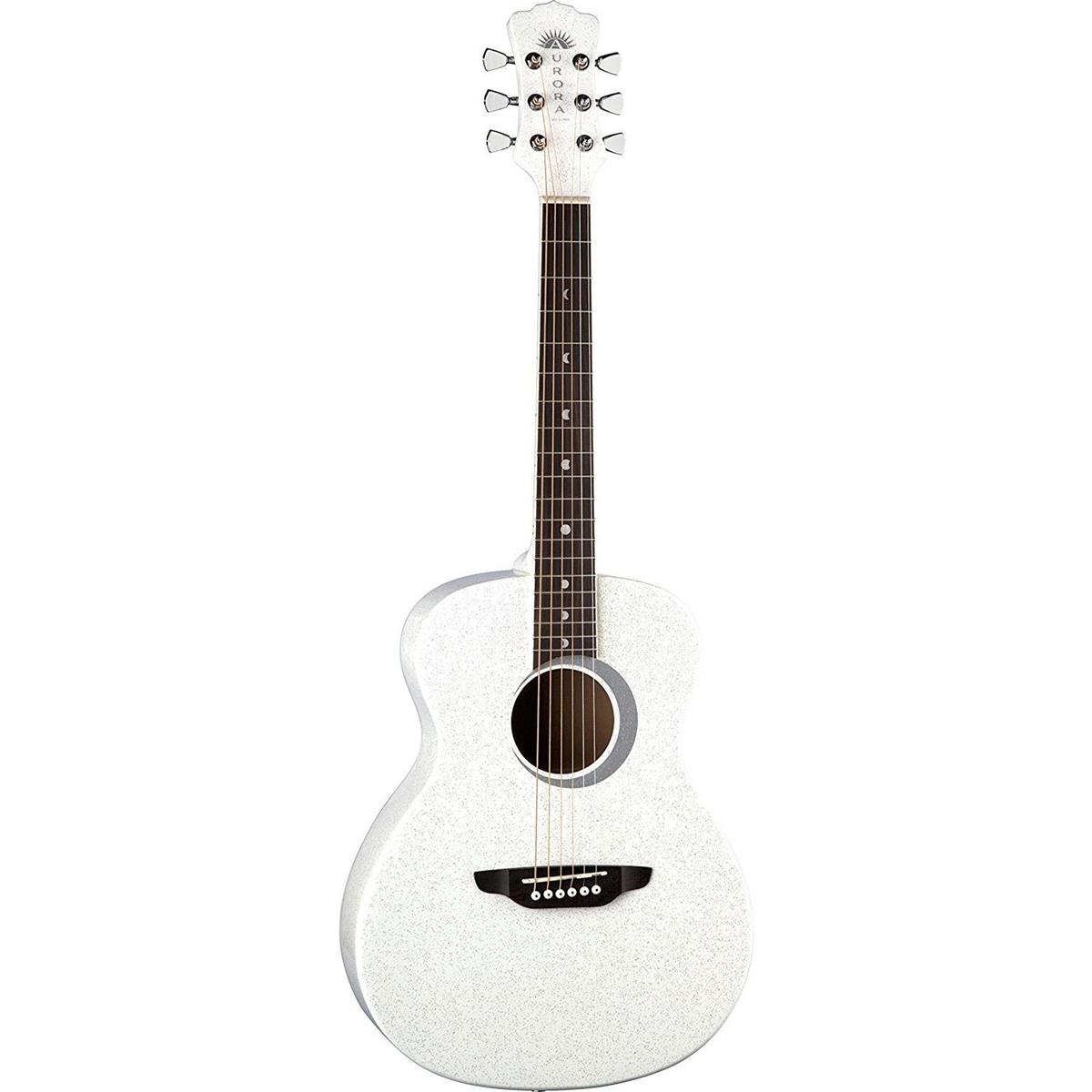 

Luna Aurora Borealis 3/4 Size Acoustic Guitar, Rosewood Fretboard, White Sparkle