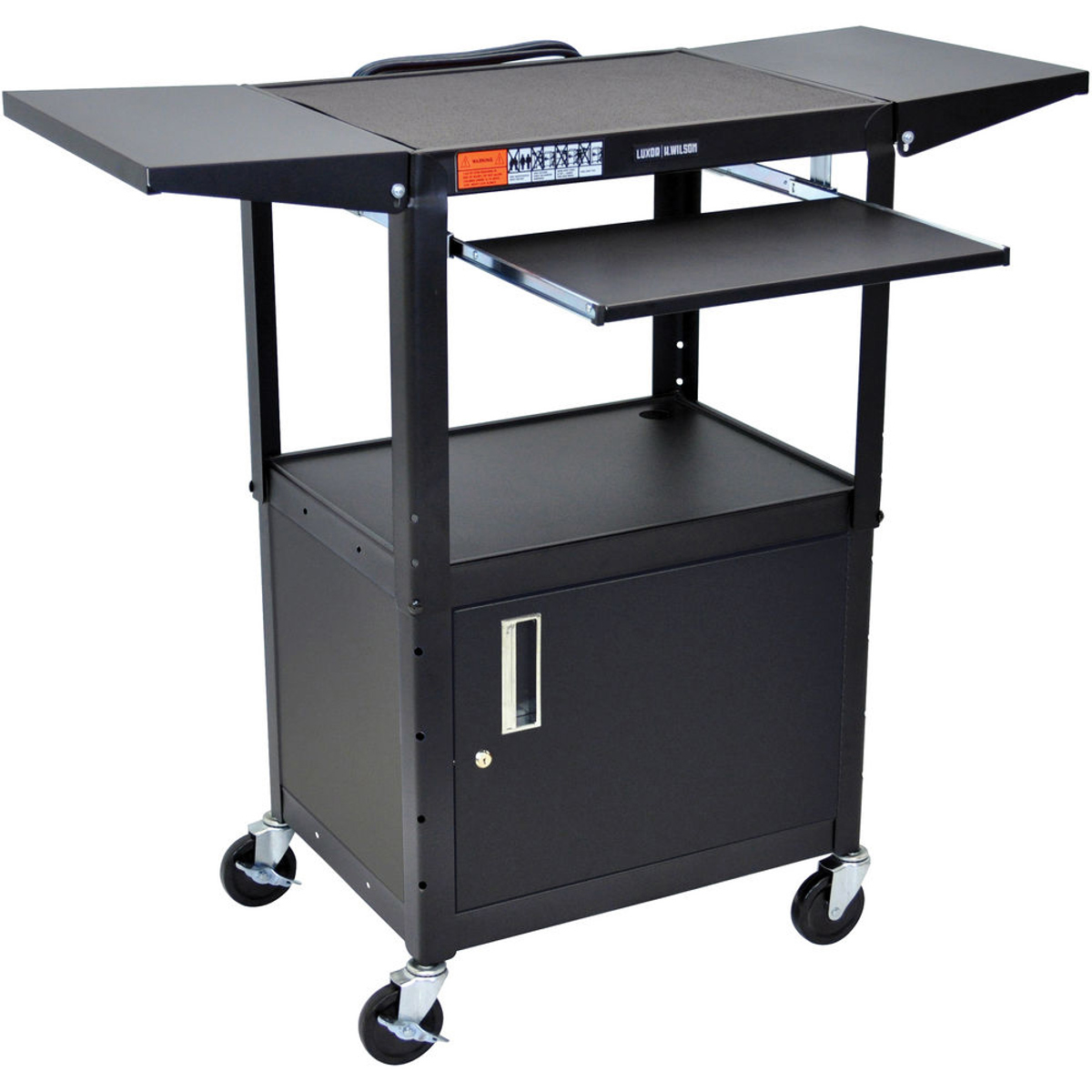 

Luxor Adjustable Height Steel A/V Cart, Black
