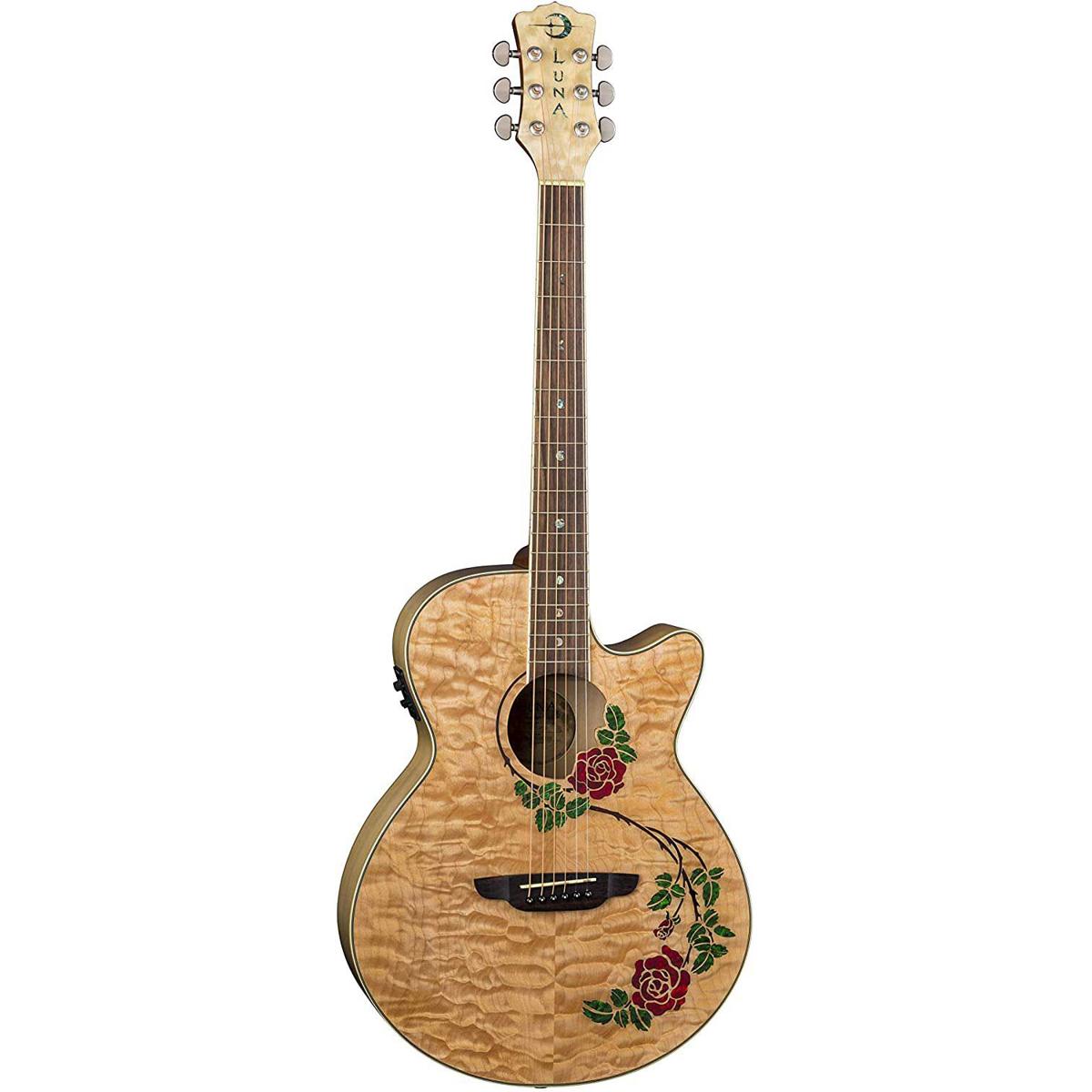 

Luna Flora Rose AE Guitar, Rosewood Fretboard, Gloss Natural
