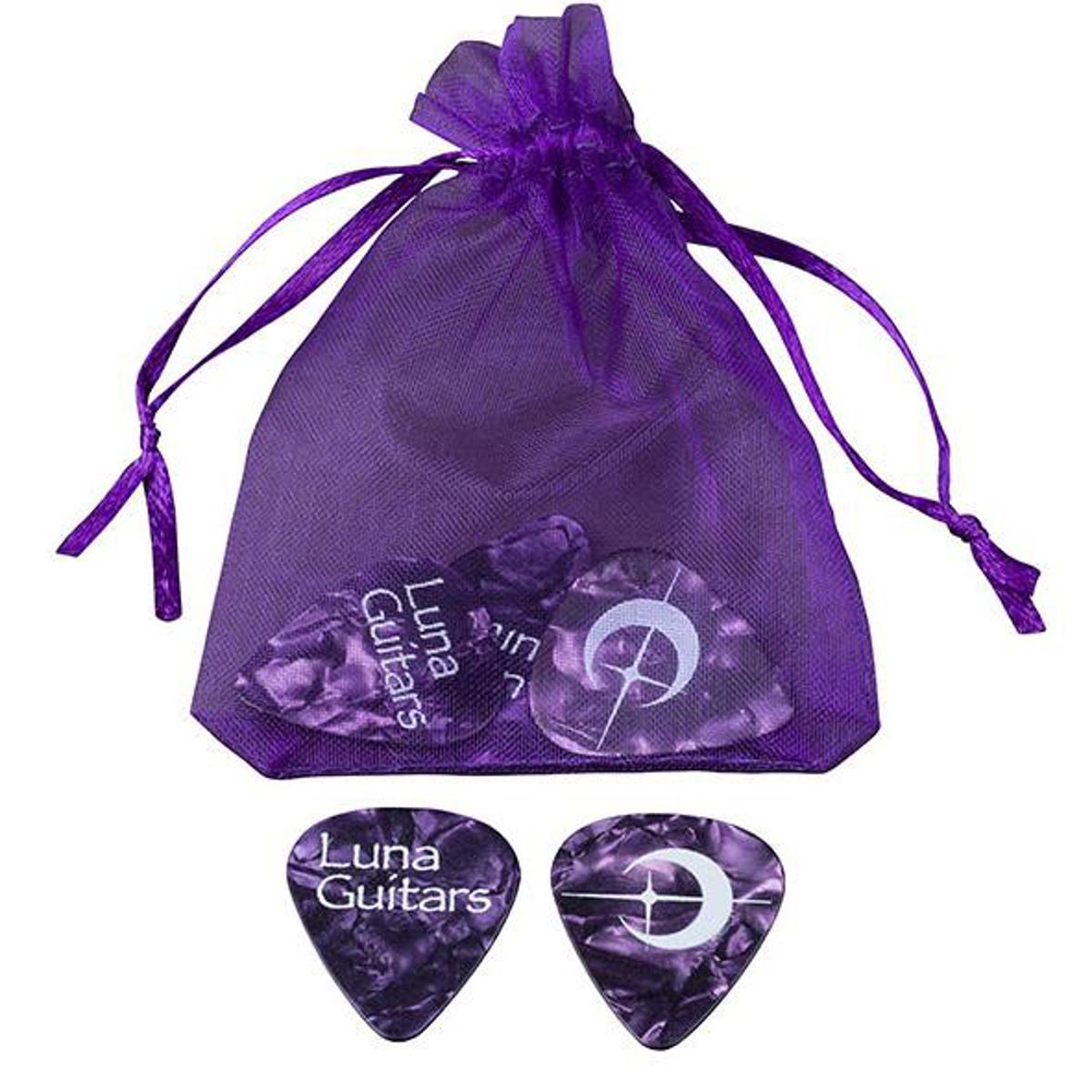 Luna Medium Pick Pearloid для гитары, 6 шт. в упаковке, фиолетовый #LP PURPLE