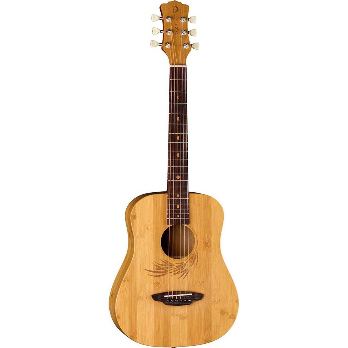 

Luna Safari Bamboo Acoustic Travel Guitar with Gigbag, Satin Natural
