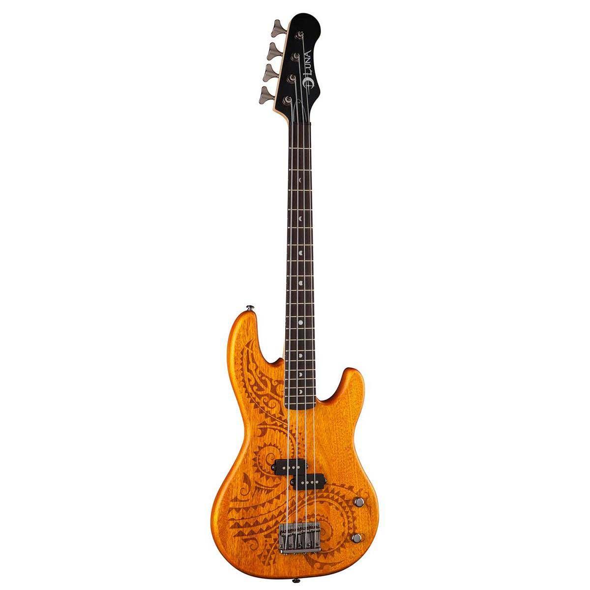 Image of Luna 30&quot; Tattoo Short Scale Electric Bass Guitar