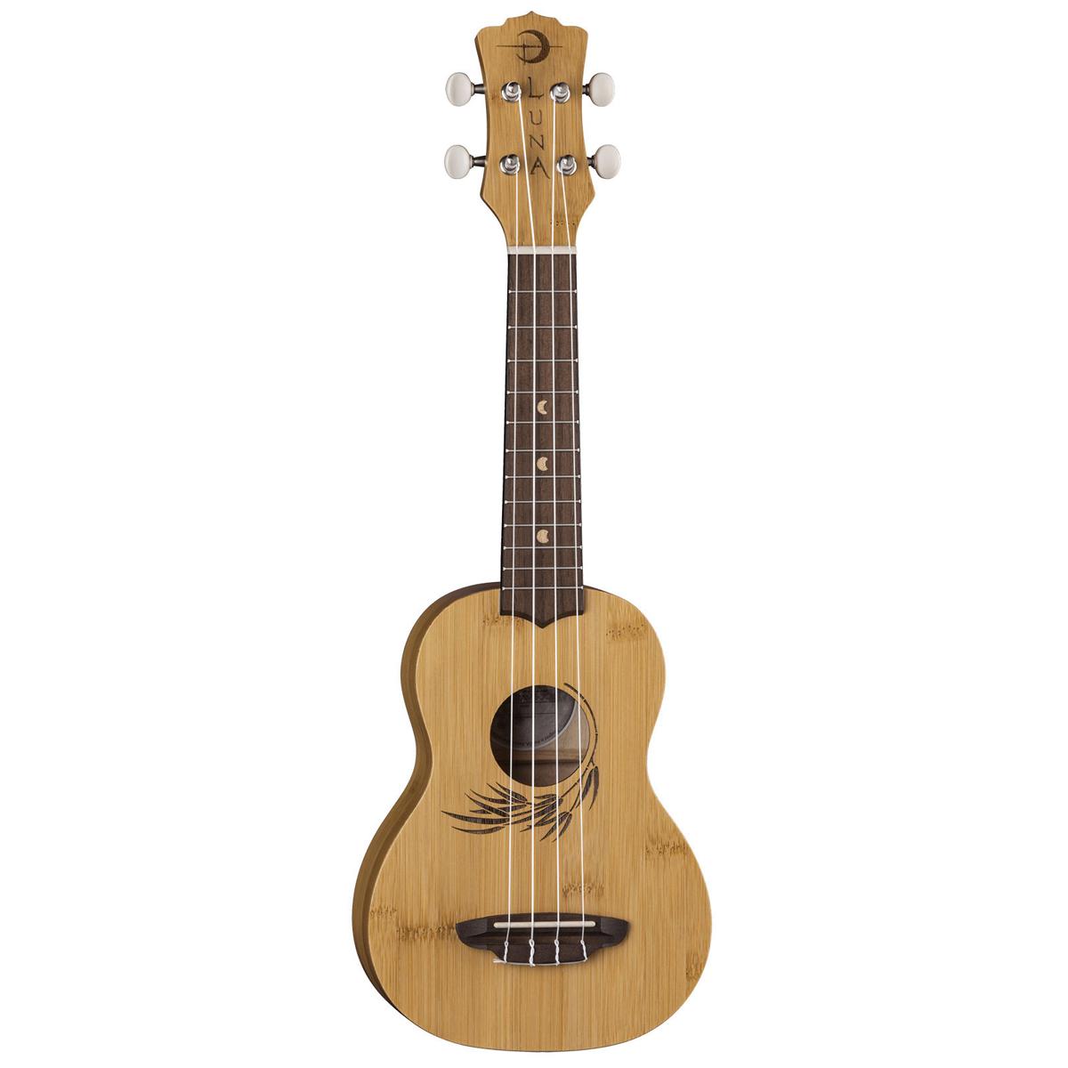 

Luna Uke Bamboo Soprano Ukulele with Gigbag, 12 Frets, Satin Natural
