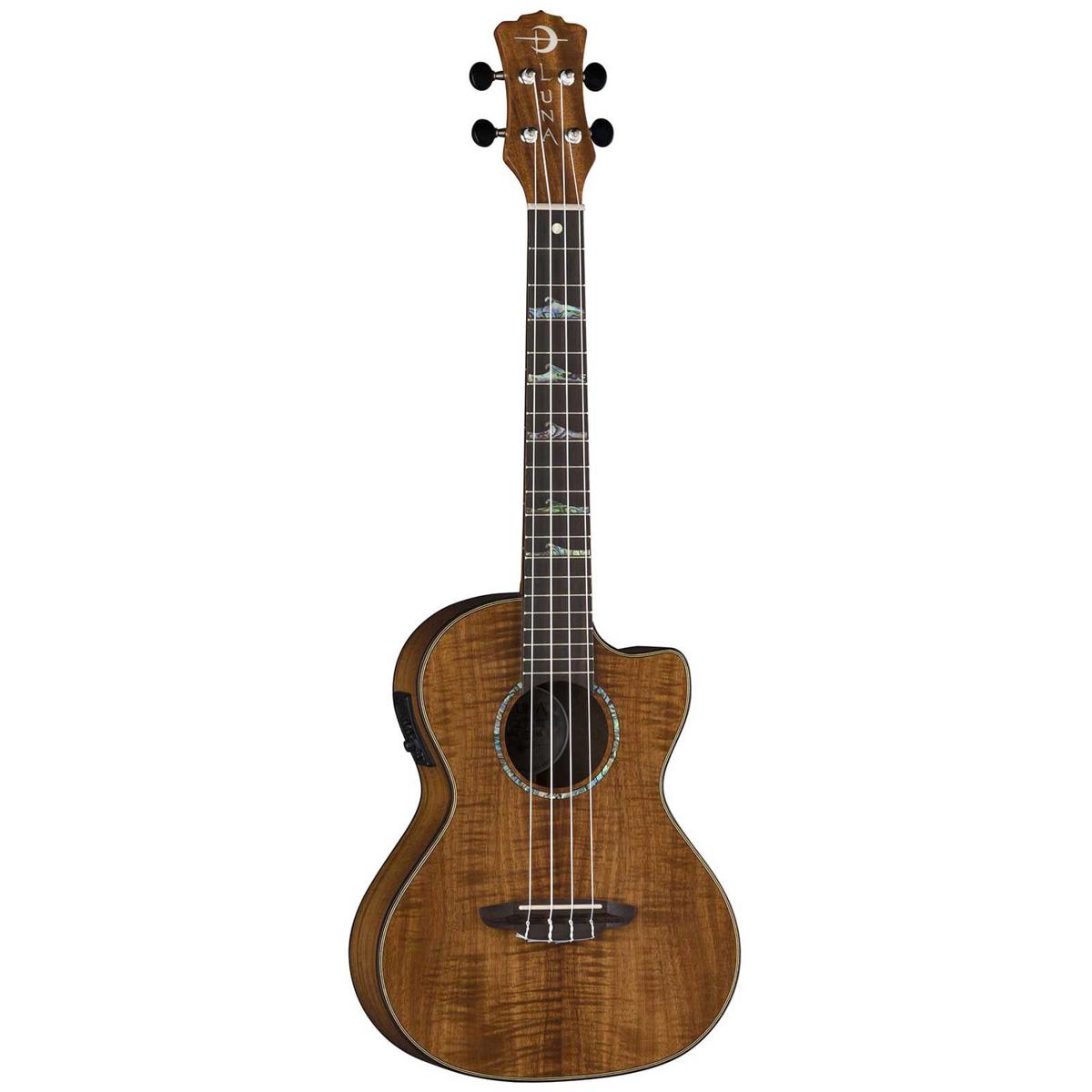 Luna Uke High Tide Koa Tenor Acoustic-Electric Ukulele, Preamp, Satin Natural -  UKE HTT KOA