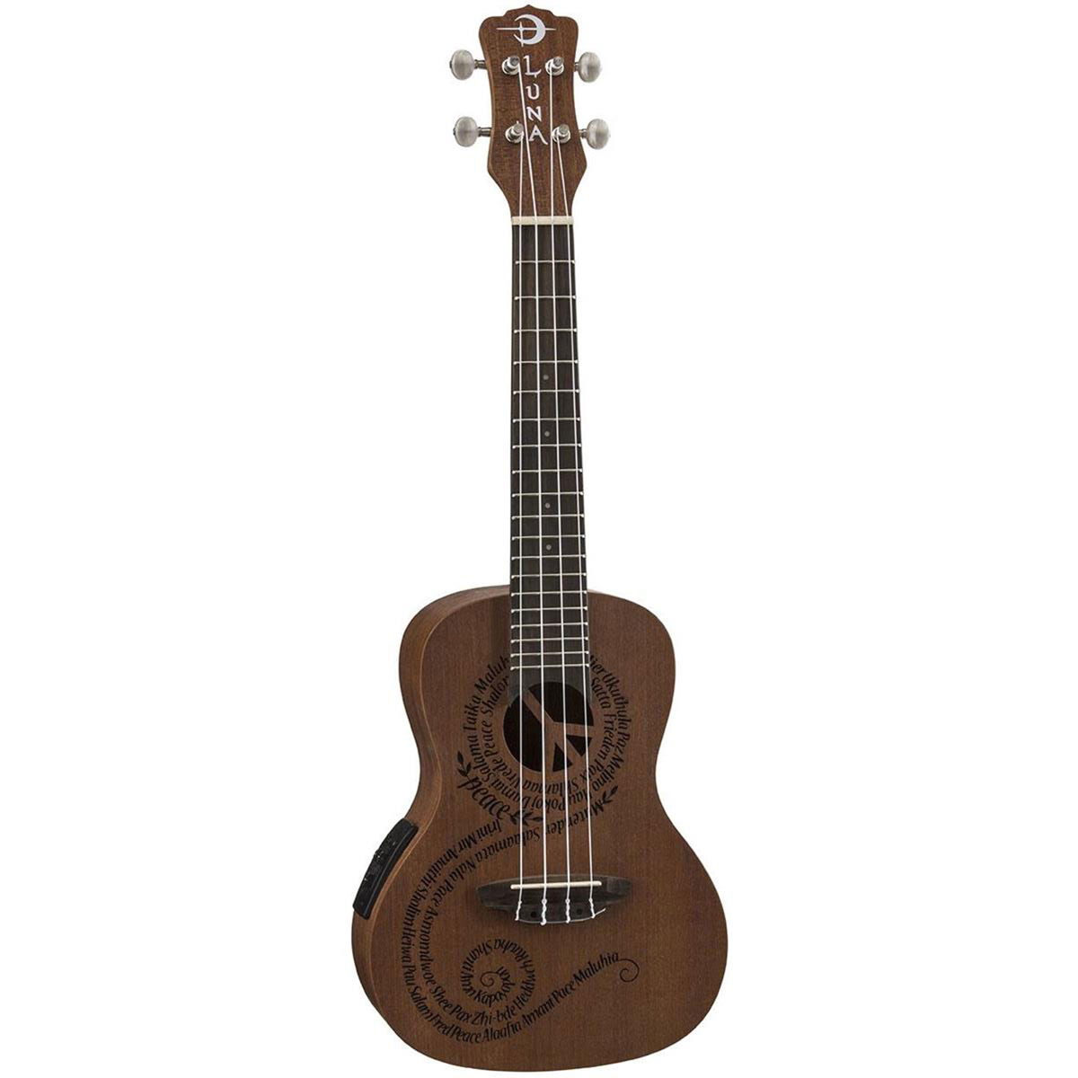

Luna Uke Maluhia Peace Concert Semi Acoustic Ukulele with Preamplifier