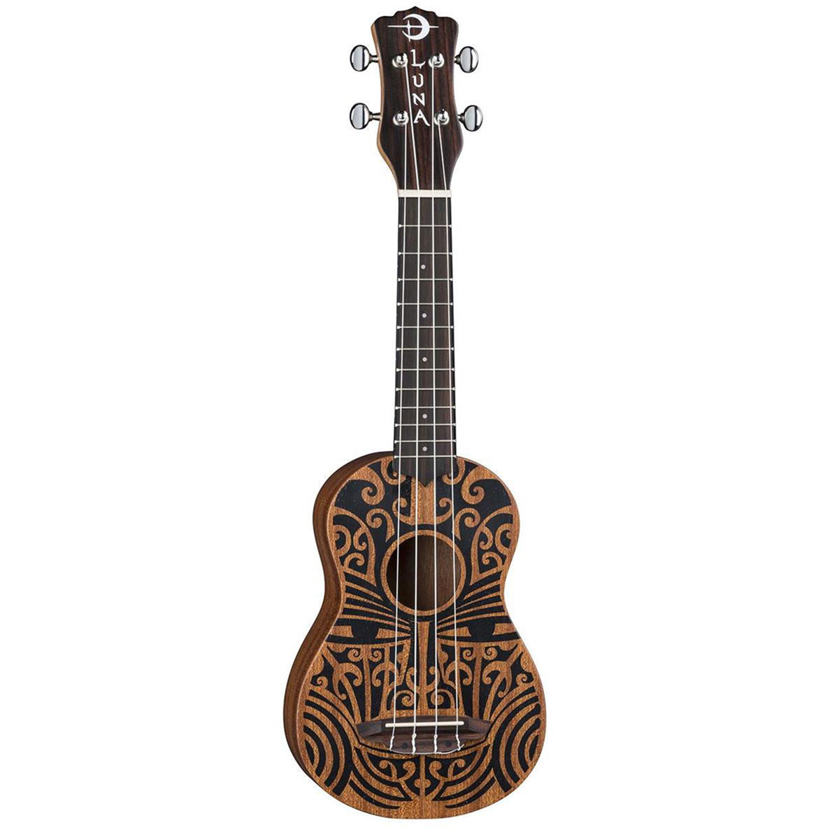 

Luna Uke Tribal Soprano Mahogany Acoustic Ukulele, Satin Natural
