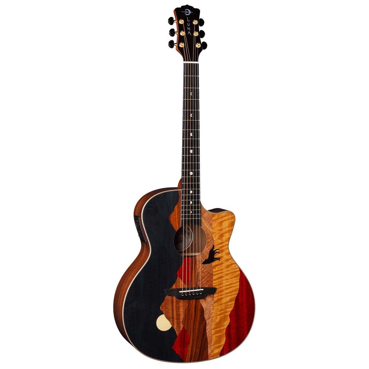 Image of Luna Vista Wolf Tropical Wood Coco Back AE Guitar with Case