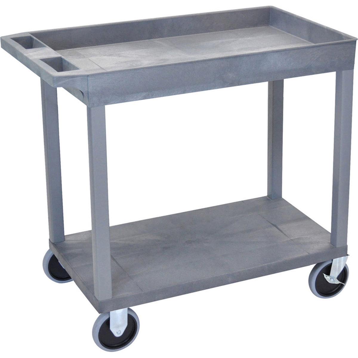 

Luxor EC12 32x18" Cart with 1x Tubs, 1x Flat Shelf and HD Casters, Gray