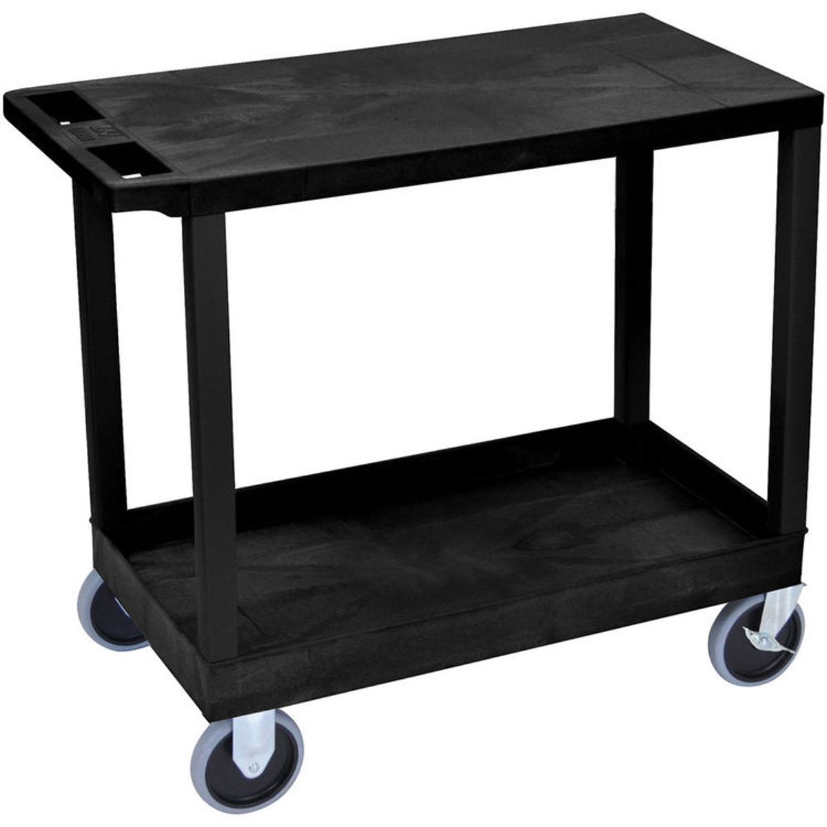 

Luxor EC21 32x18" Heavy Duty Utility Cart with 1x Flat and 1x Tub Shelves, Black