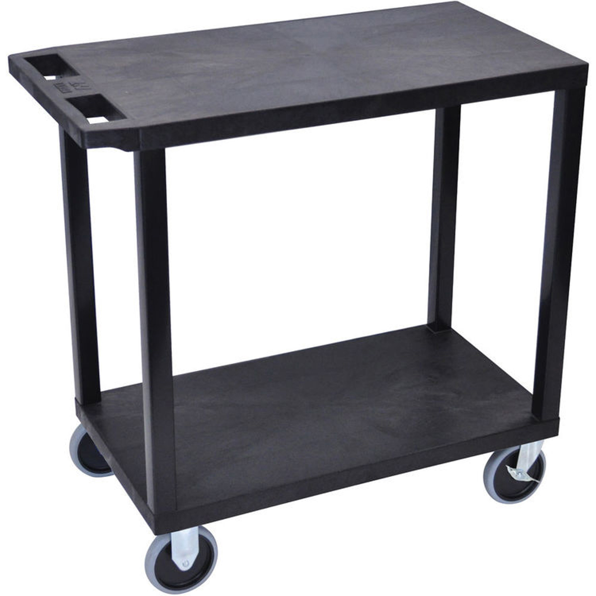 

Luxor EC22 32x18" 2-Shelf Plastic Heavy Duty Utility Cart, Black