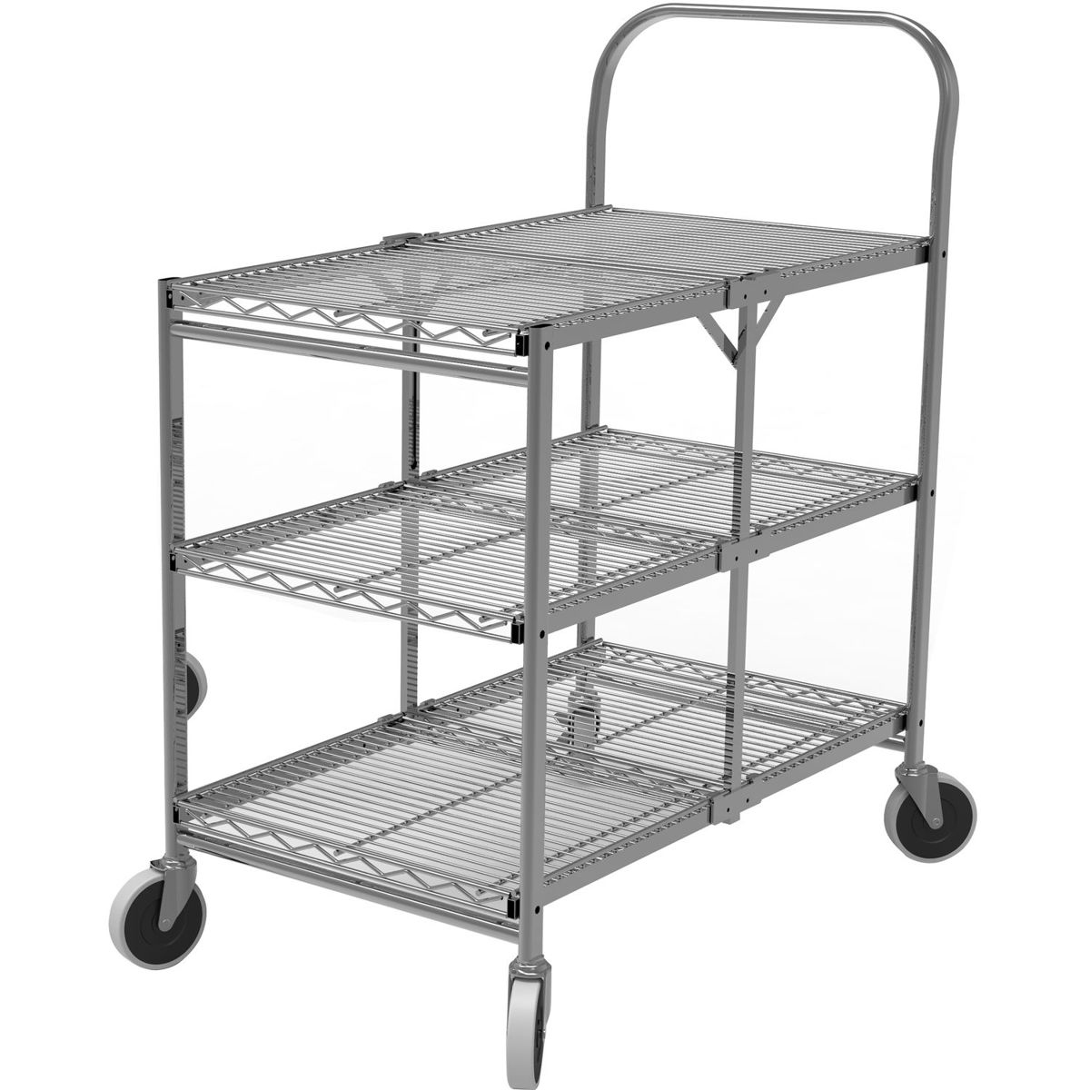 

Luxor Three-Shelf Collapsible Wire Utility Cart