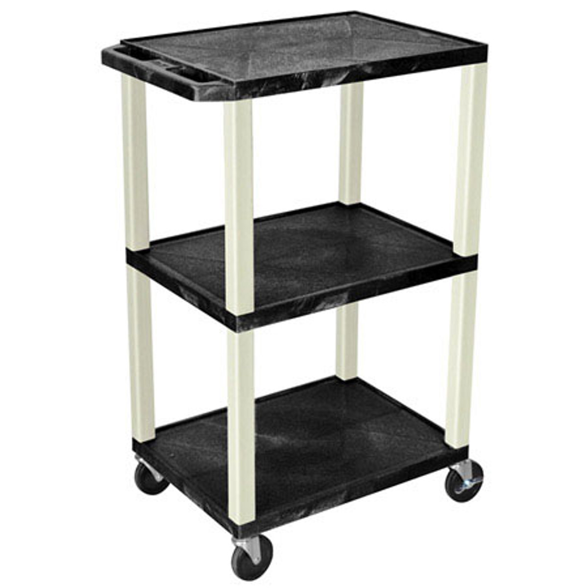 

Luxor WT42E 42" Tuffy AV Cart 3 Shelves Putty Legs with Electric, Black