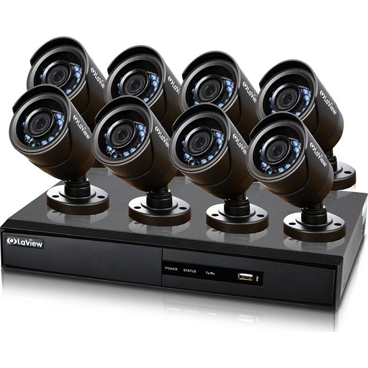 

LaView LV-KDV1608B6BP 16 CH DVR and 8 x 600TVL Cameras System with 1TB HDD
