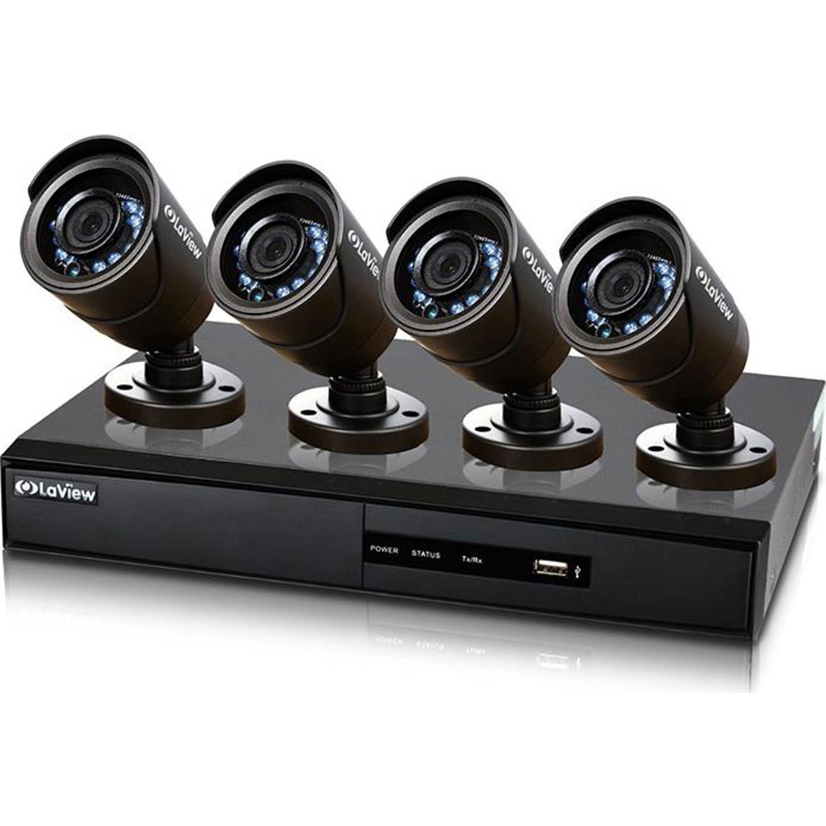 

LaView LV-KDV1804B6BP 8 CH 960H DVR and 4 x 600TVL Cameras System with 500GB HDD