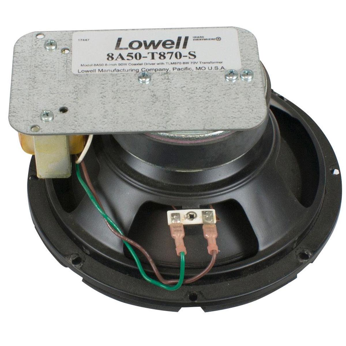 

Lowell Manufacturing 8A50-T870-S 8" 50W Coaxial Driver, 8W Transformer, Shallow