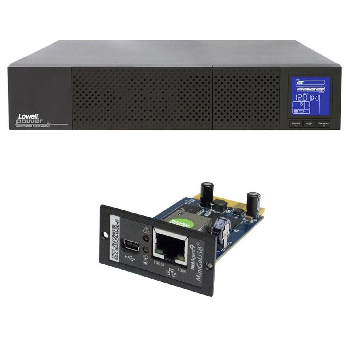 

Lowell Manufacturing UPS9-1000-IP Bundle, 1000VA True Online UPS & SNMP Card
