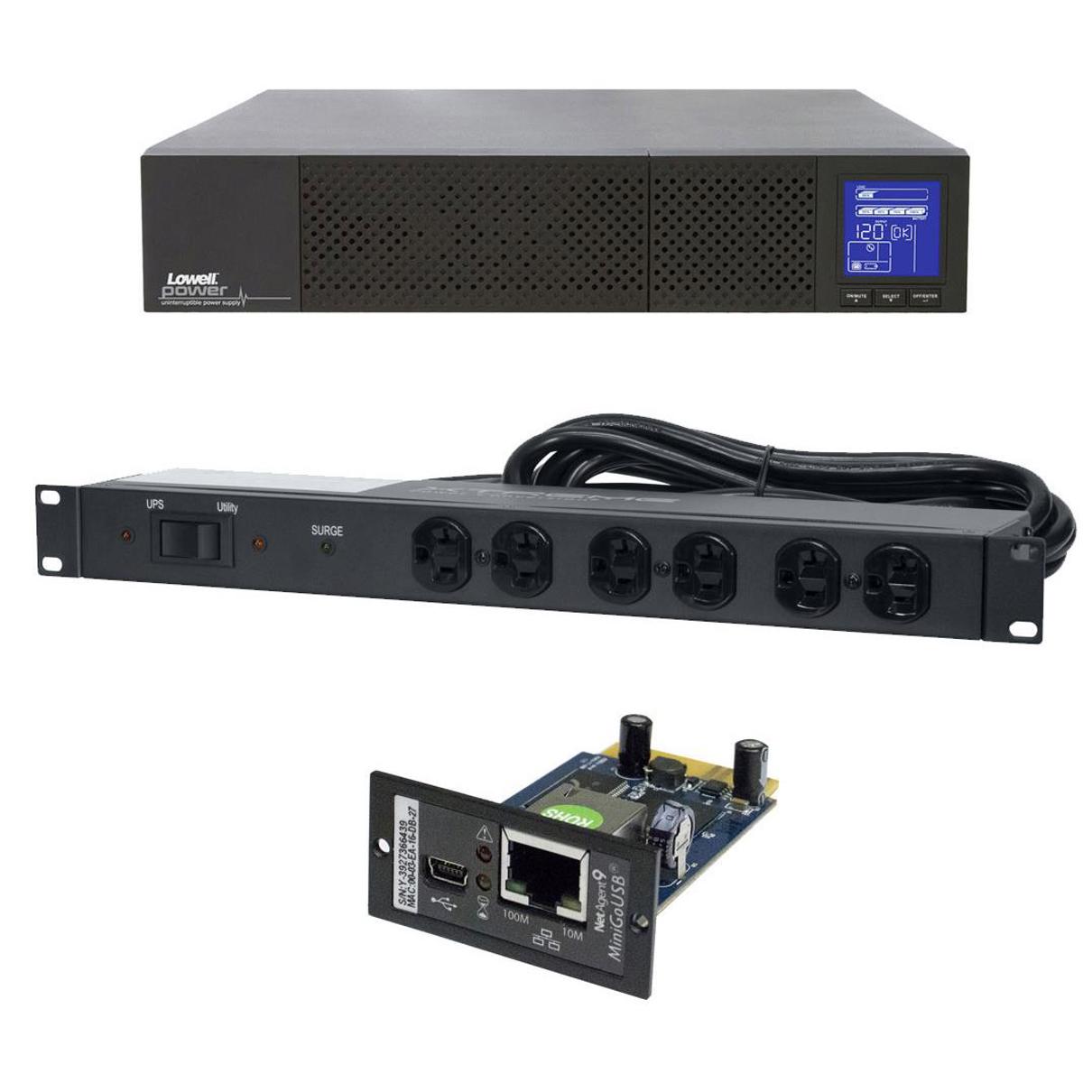 

Lowell Manufacturing UPS9-2000-IPCD Bundle, 2000VA True UPS, SNMP &Corded Bypass