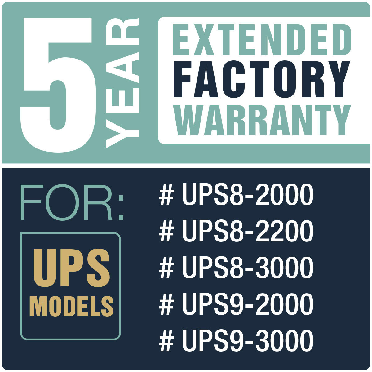 

Lowell Manufacturing UPS-EW-523 5-Year Extended Warranty for UPS8 & UPS9 Series