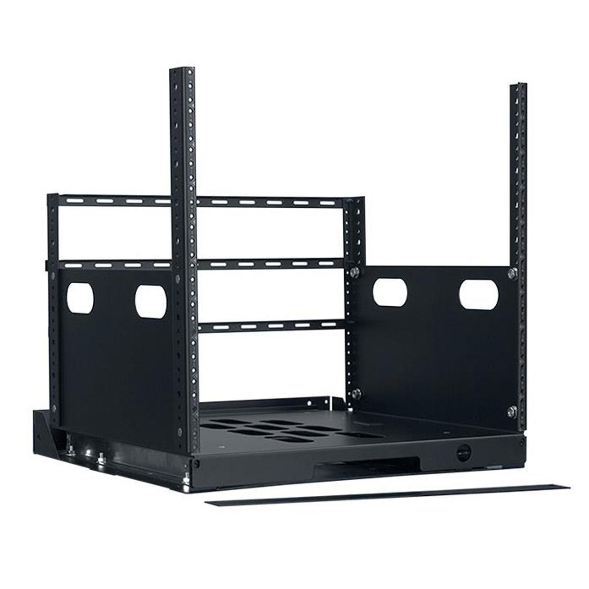 

Lowell Manufacturing LPOR2-719 7U Pull-Out Rack with 2 Slides, 19" Depth, Black