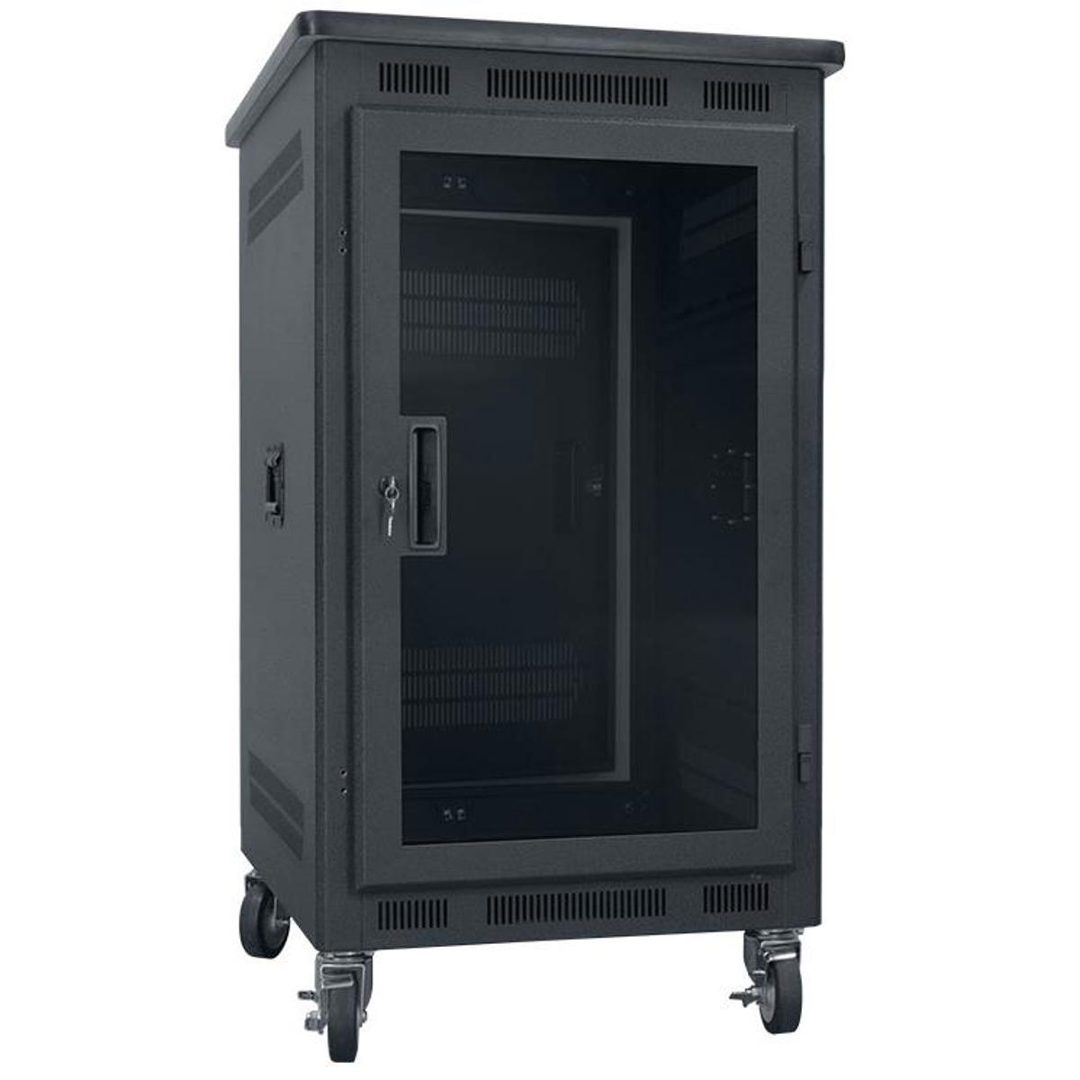 

Lowell Manufacturing LPR-1427PGT 14U Rack Unit, Plexi Door, 27" Depth, Black