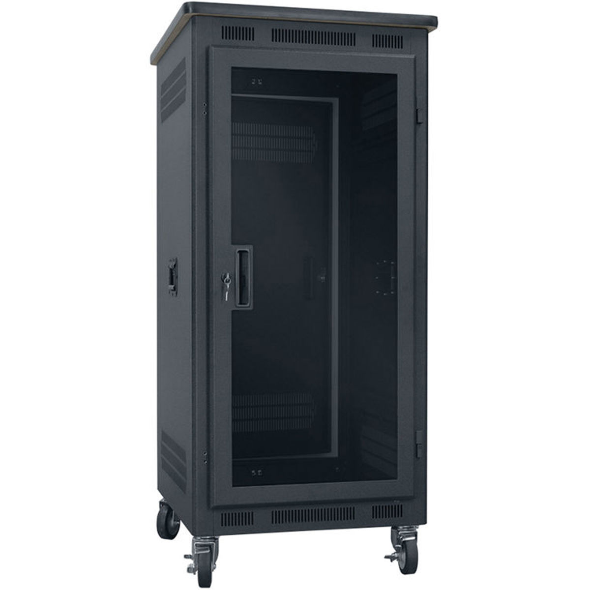 

Lowell Manufacturing LPR-2427PGT 24U Rack Unit, Plexi Door, 27" Depth, Black