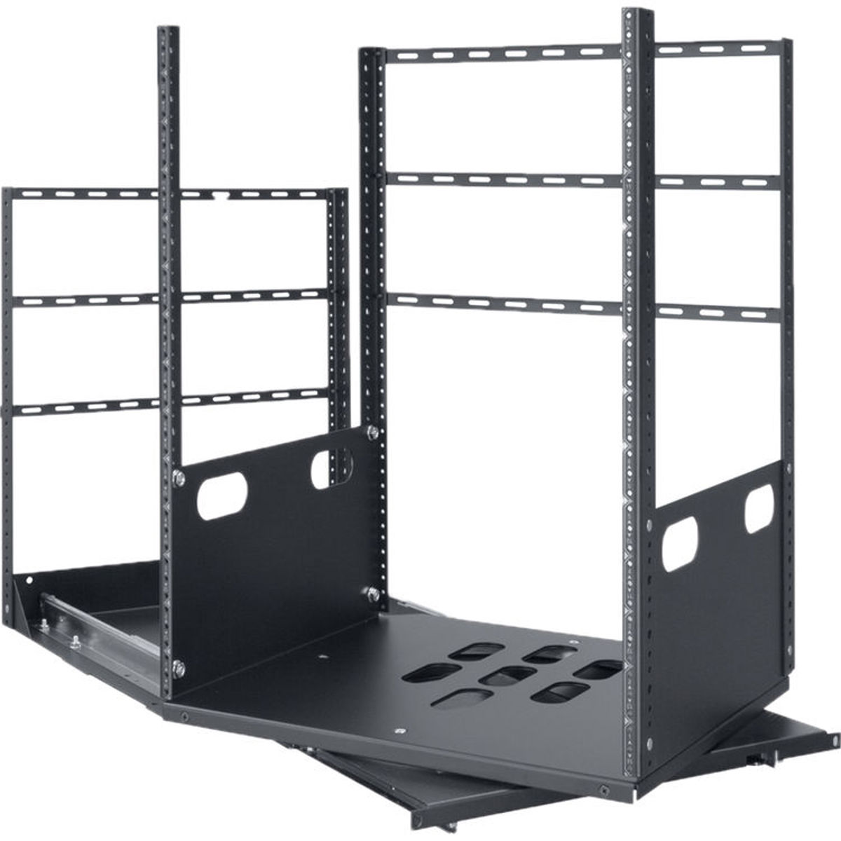 

Lowell Manufacturing LPTR2-1419 14U Pull & Turn Rack, 2-Slides, 19" Depth, Black