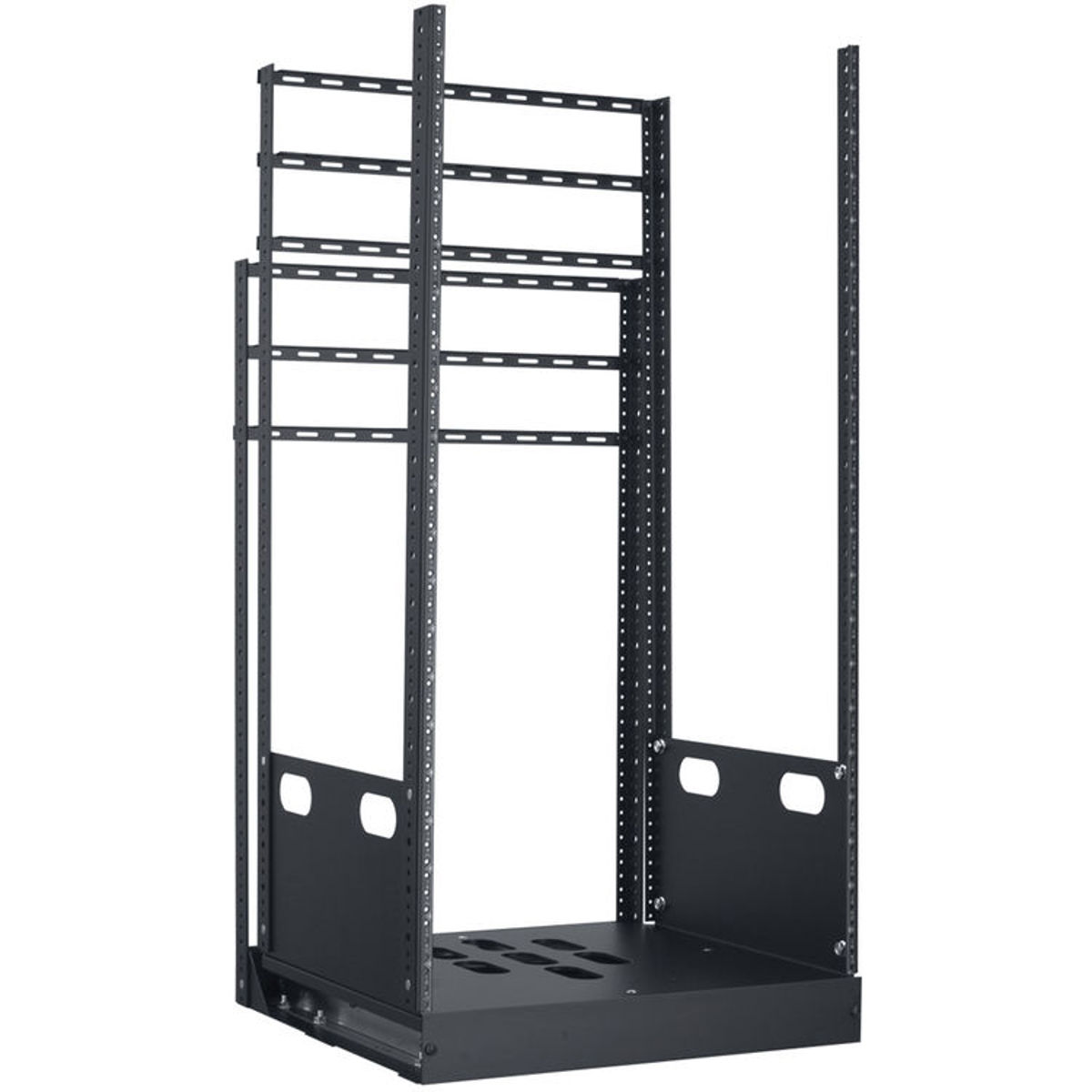 

Lowell Manufacturing LPTR4-2119 21U Pull & Turn Rack, 4-Slides, 19" Depth, Black