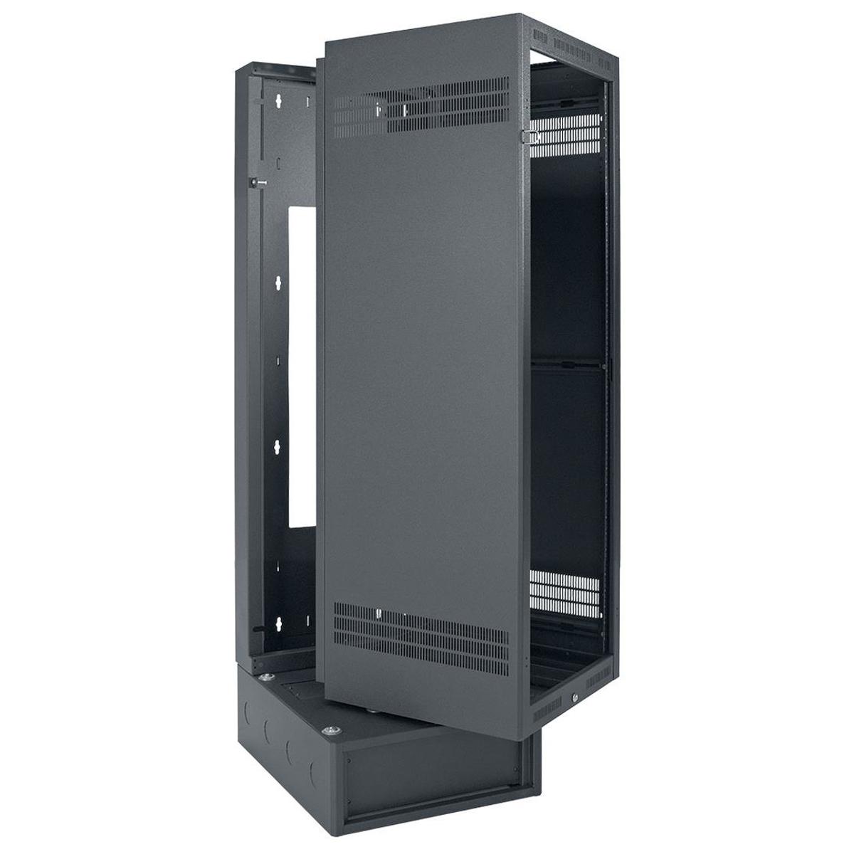 

Lowell Manufacturing LWBR-3528 35U Wall Rack with Base, 28" Depth, Black