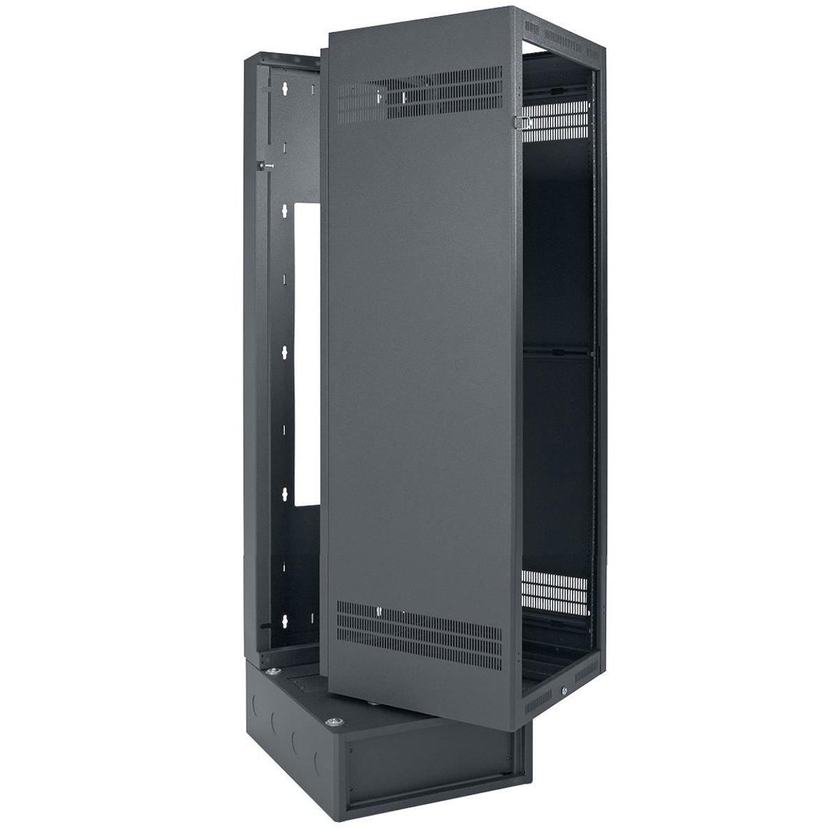 

Lowell Manufacturing LWBR-4028 40U Wall Rack with Base, 28" Depth, Black