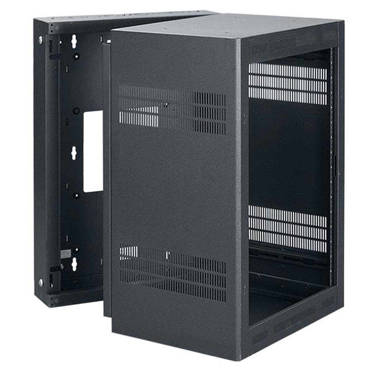 

Lowell Manufacturing LWR-1628 16U Rack-Sectional Wall Mount, 28" Deep, Black