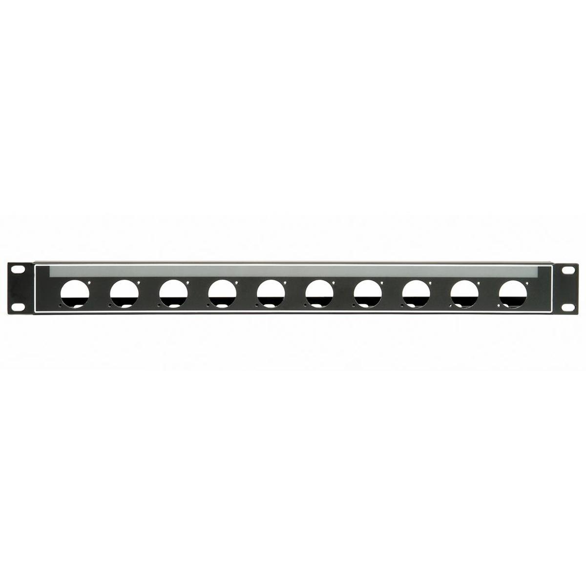 

Lowell Manufacturing N10P-ID-1 1U Steel Rackmount Panel with 10 Punches, Black
