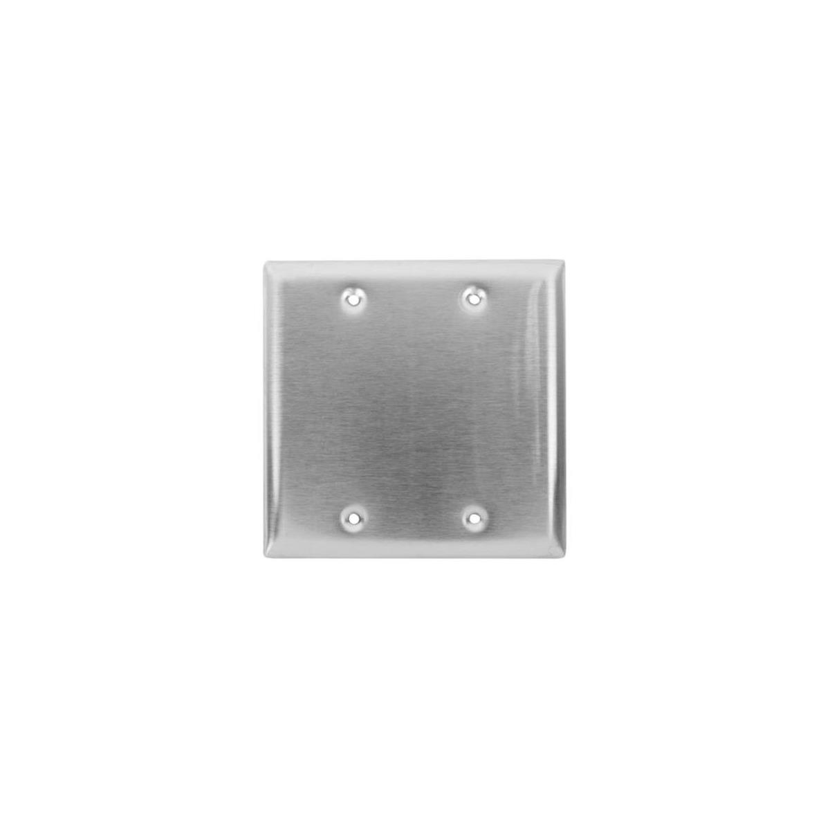 Image of Lowell Manufacturing S2 Blank Two-Gang Stainless Steel Wall Plate