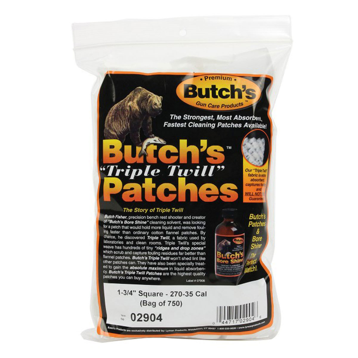 

Lyman 1-3/4" Square Triple Twill Cleaning Patches for 7mm-35 Cal Rifle, 750 Pack