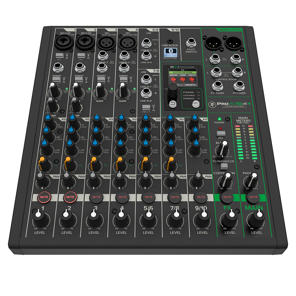 

Mackie ProFX10v3+ 10-Ch Analog Mixer with Enhanced FX, USB Recording & Bluetooth