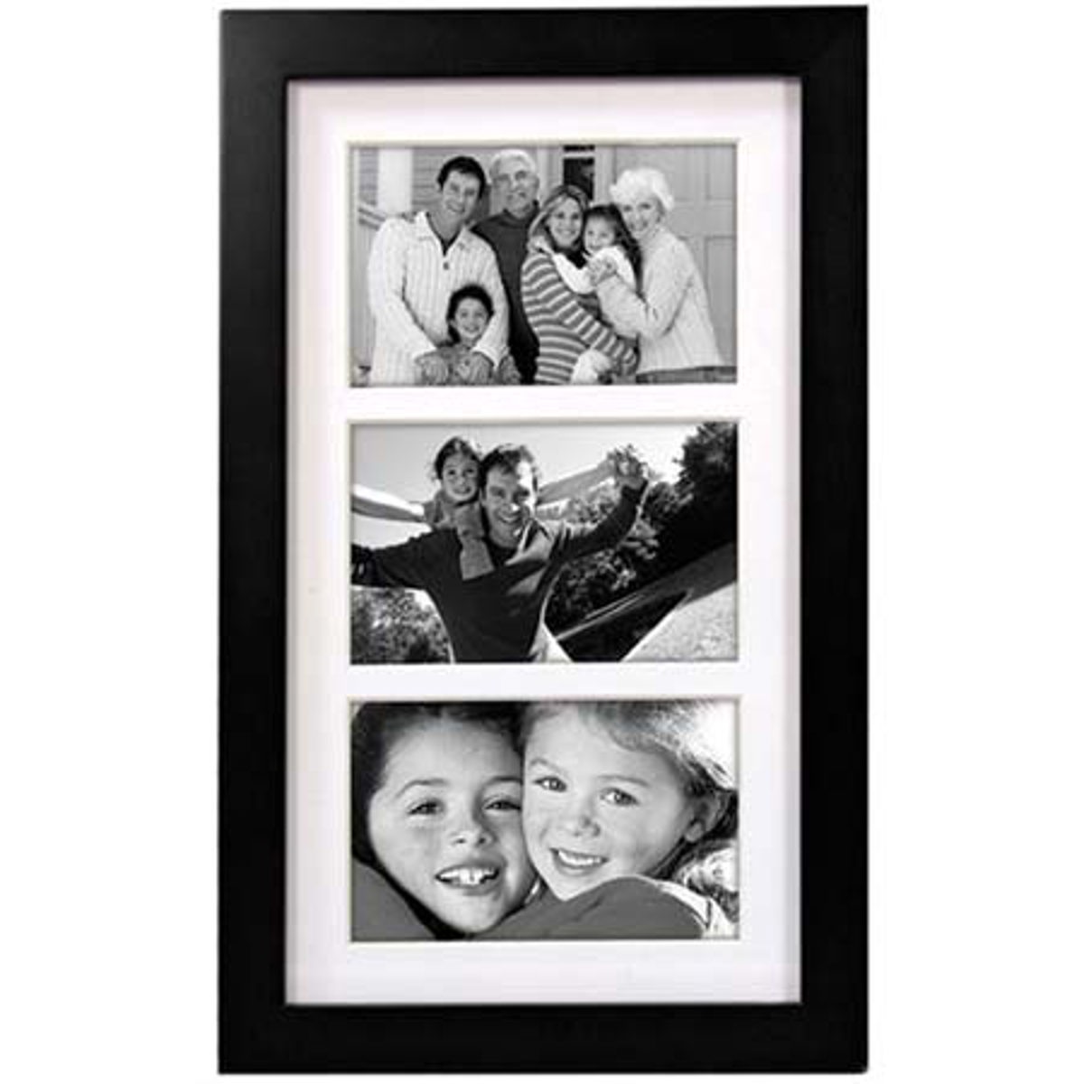 

Malden International Malden Linear Contemporary Frame, 3 Photos 4x6, Black